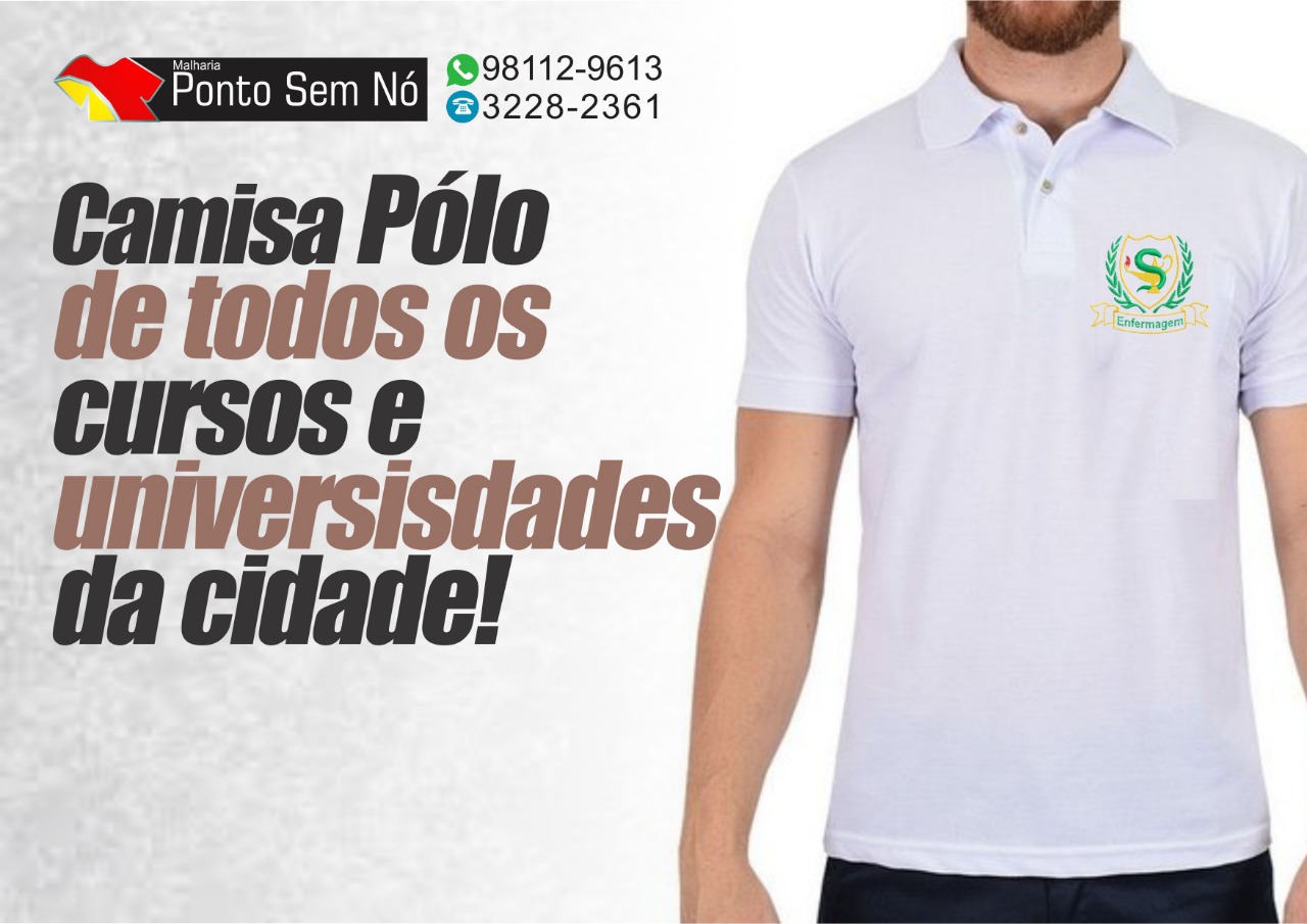 Ponto Sem Nó oferece camisas estampadas com símbolos de cursos e modelos variados