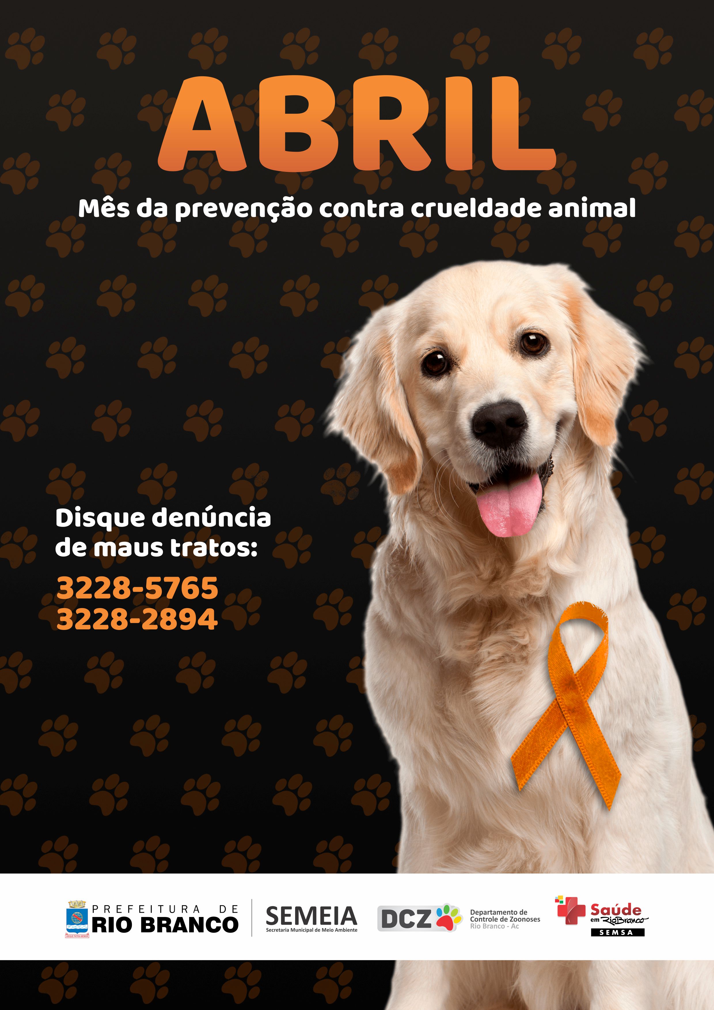 Prefeitura apoia campanha Abril Laranja dedicado à prevenção de maus tratos contra animais