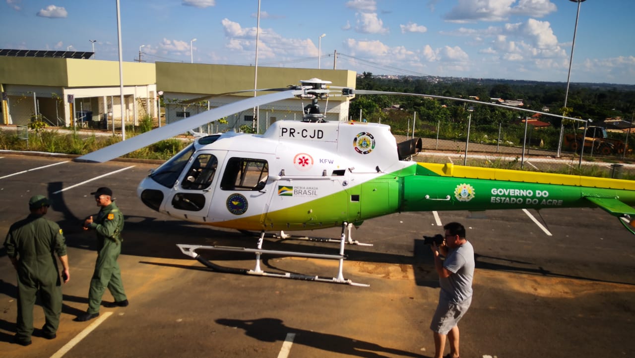 Helicóptero do Estado auxilia em resgate de criança de 3 anos atropelada no interior do Acre