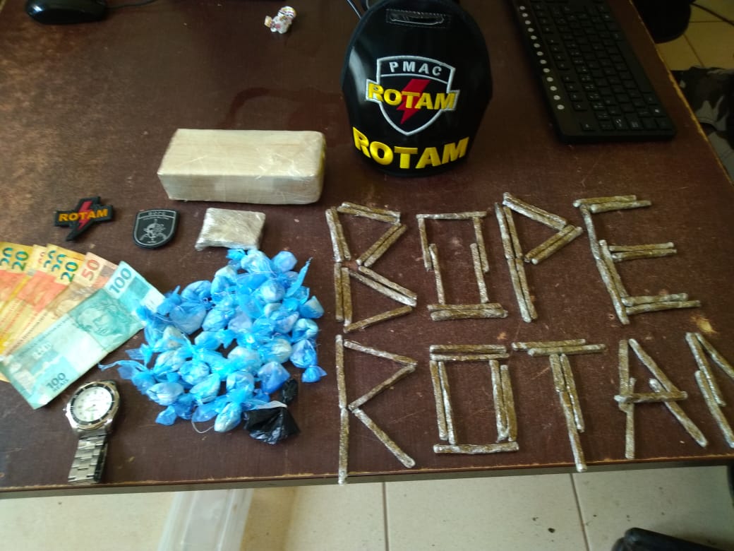 Menor é apreendido com grande quantidade de maconha e cocaína no bairro Conquista