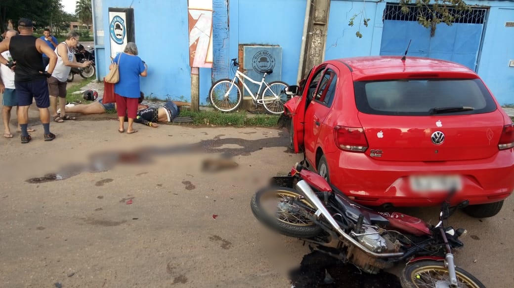 Acidente entre moto e carro no Tucumã deixa um morto e um ferido em estado grave