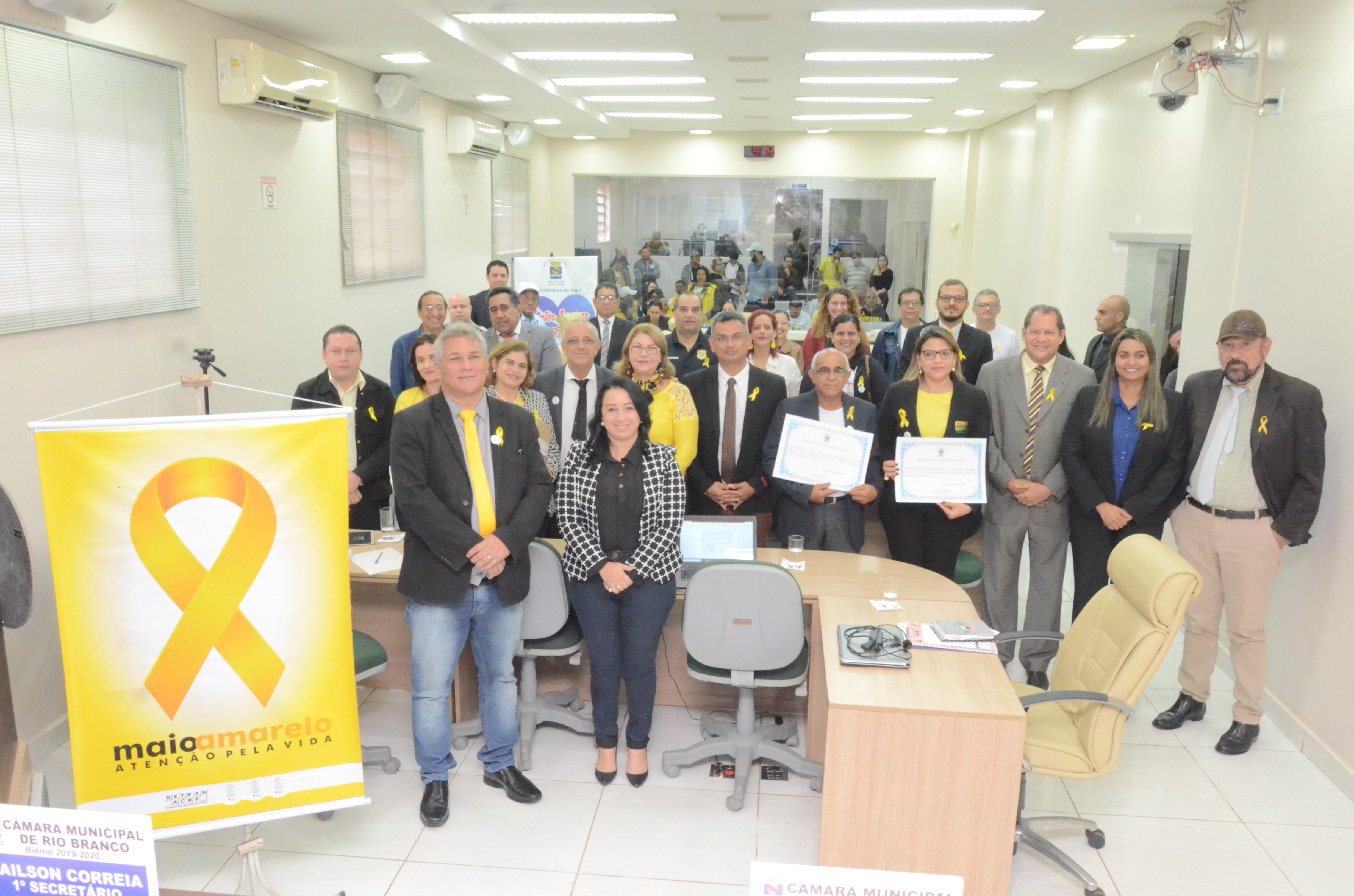 Câmara Municipal de Rio Branco realiza ato pelo Maio Amarelo
