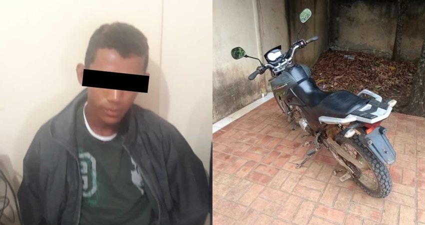 PM recupera moto roubada por menor na BR 317 e detém namorada que tentou esconder infrator
