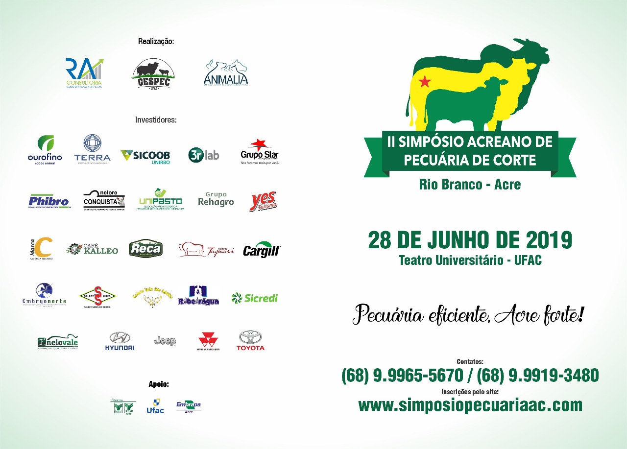 II Simpósio Acreano de Pecuária de Corte está com inscrições abertas