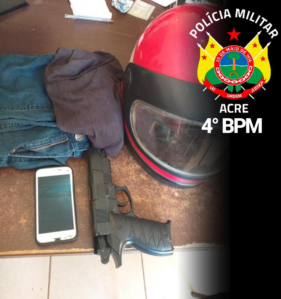 Homem assalta mototaxista usando arma de brinquedo em Rio Branco