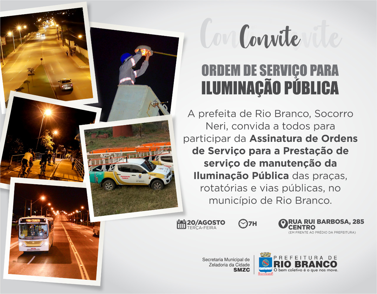 Prefeitura assina ordem para manutenção da iluminação das praças, rotatórias e vias