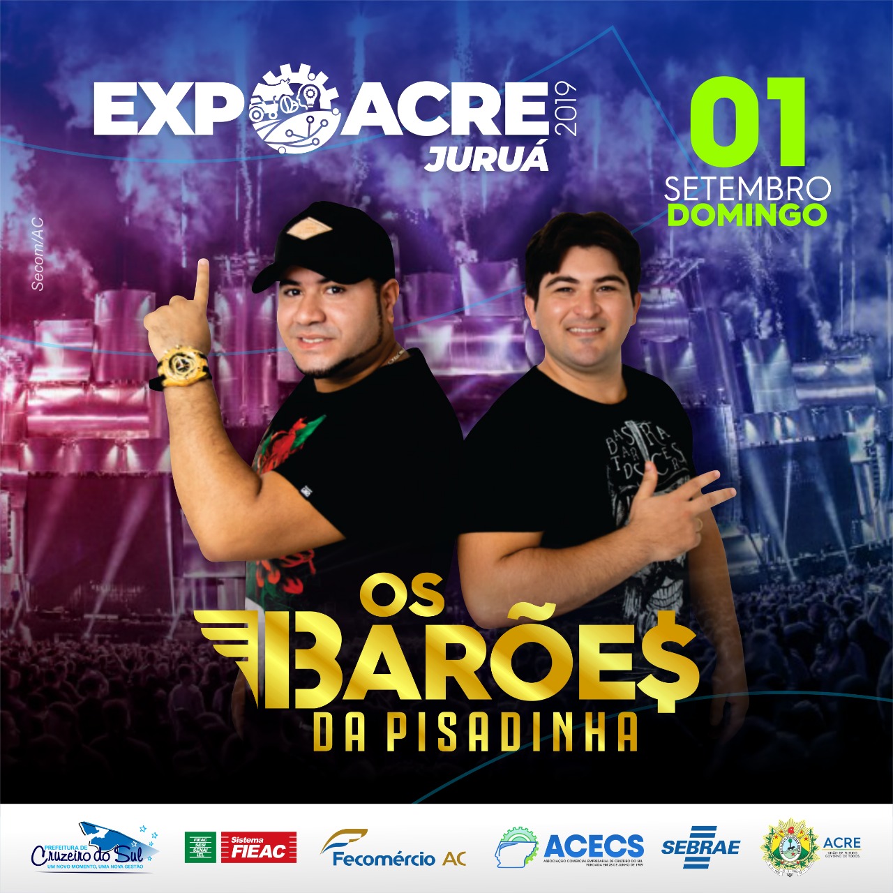 ExpoAcre Juruá define atrações nacionais: Zé Felipe e Os Barões da Pisadinha