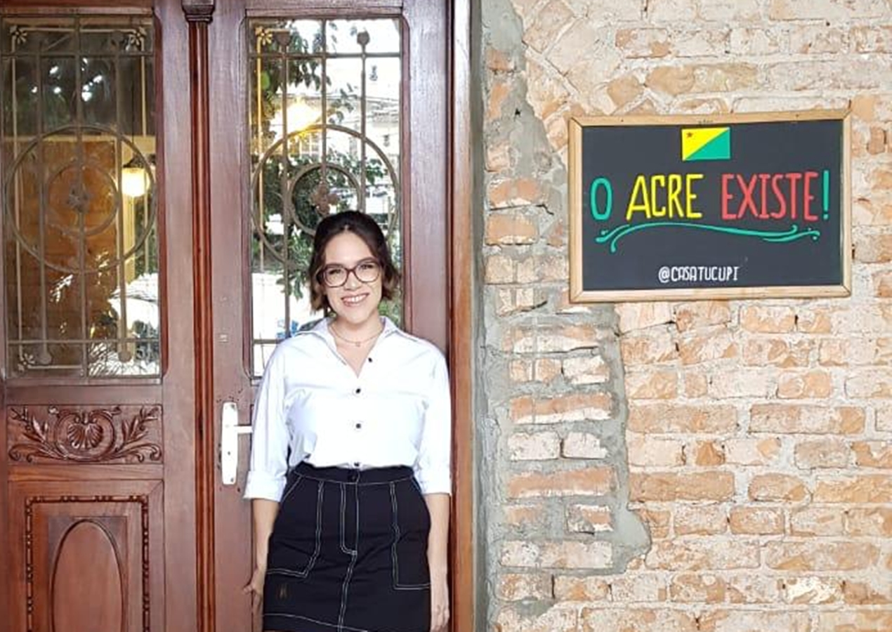 Acreana que participou do Shark Tank Brasil e eventos, com Caroline Alves