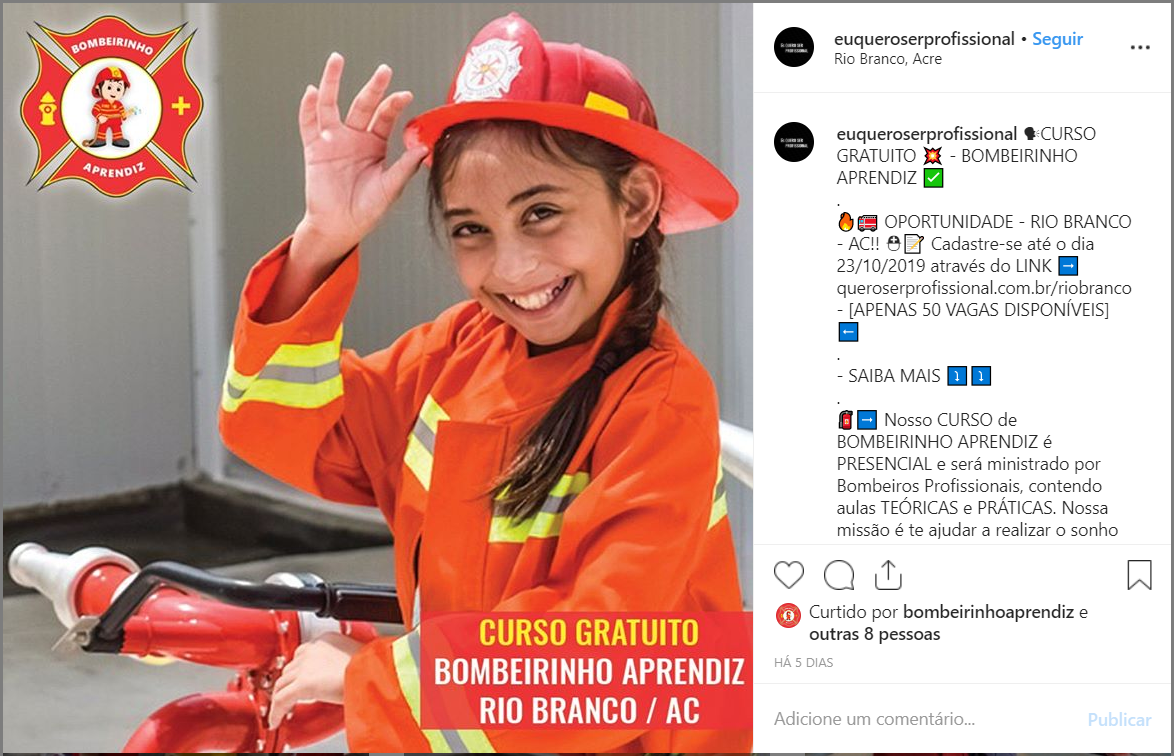 Corpo de Bombeiros do Acre diz que “não tem conhecimento” sobre curso divulgado