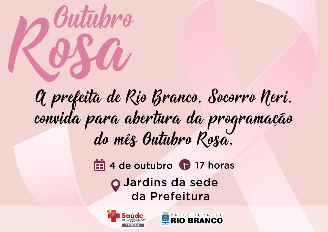 Prefeitura lança programação do Outubro Rosa 2019 nesta sexta-feira