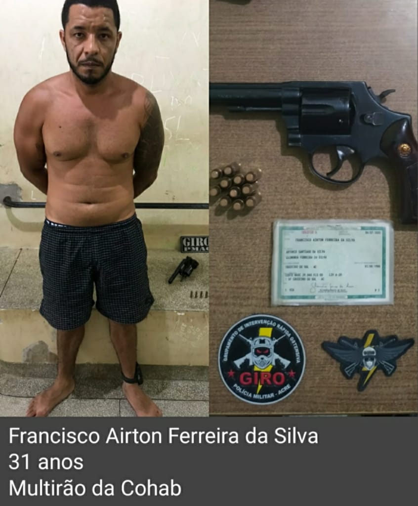 Monitorado por tornozeleira eletrônica é preso com revólver em Cruzeiro do Sul
