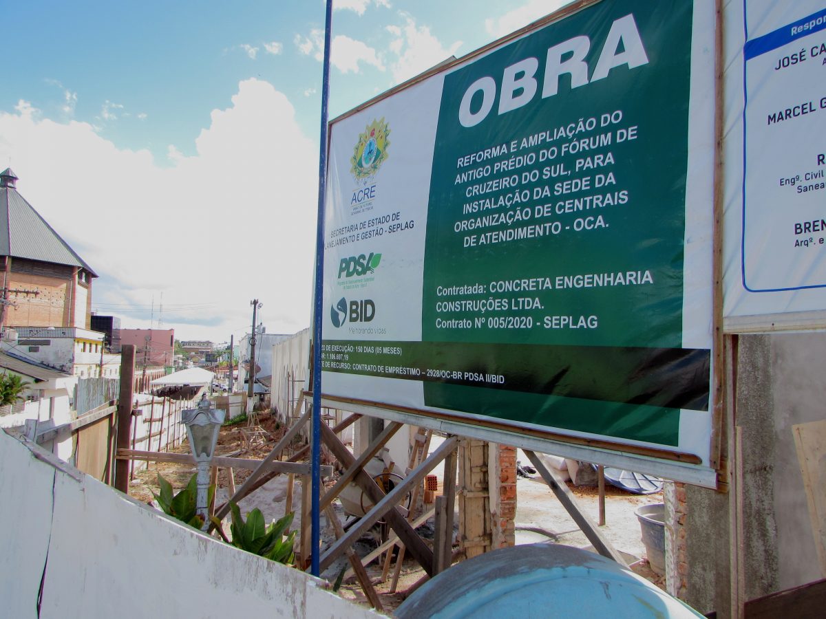 OCA de Cruzeiro do Sul está com 40% da obra finalizada e deverá ser entregue até agosto