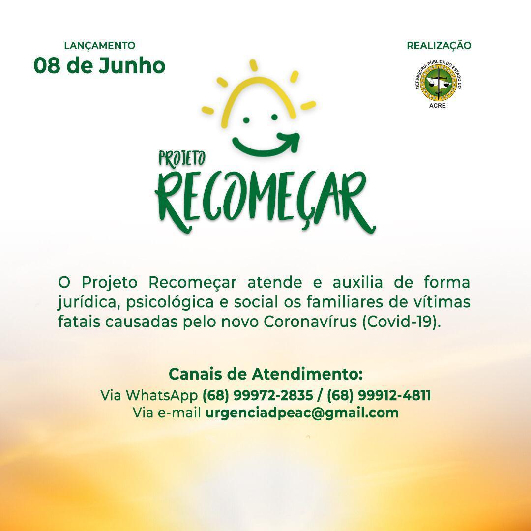 Defensoria Pública lança projeto para atender familiares vítimas da Covid-19