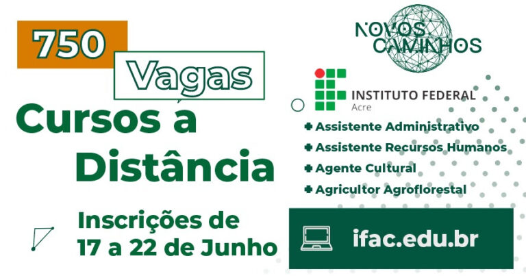 Ifac abre inscrições para 750 cursos gratuitos a distância