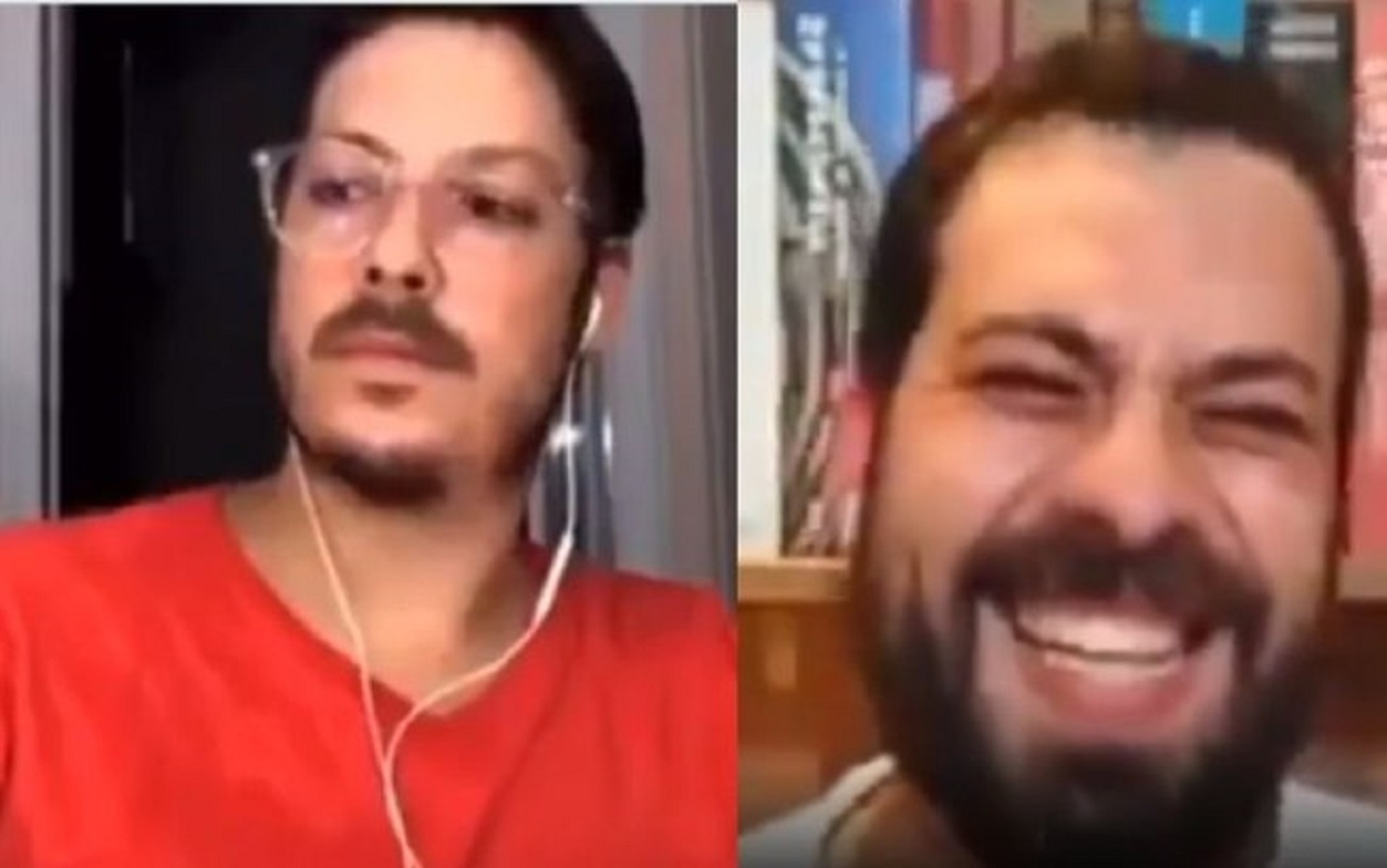 Mulher de Fábio Porchat aparece sem querer nua em live; assista