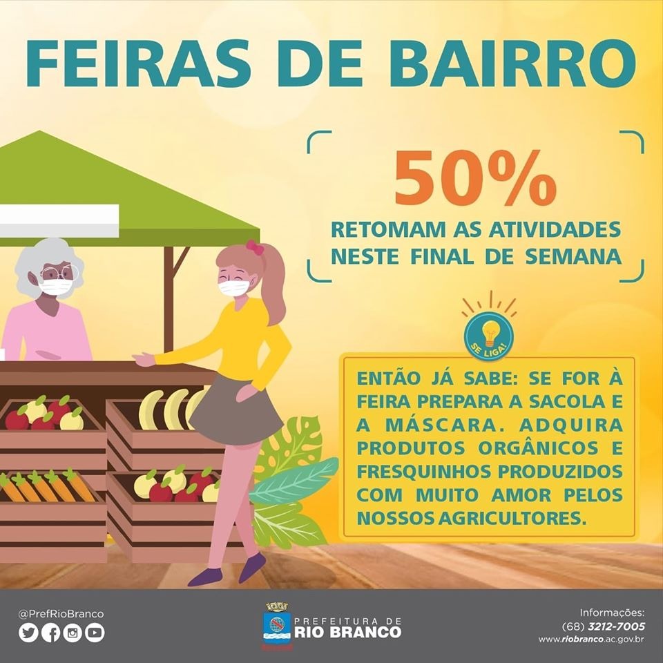 Feiras Livres voltam neste final de semana com suporte da Prefeitura de Rio Branco