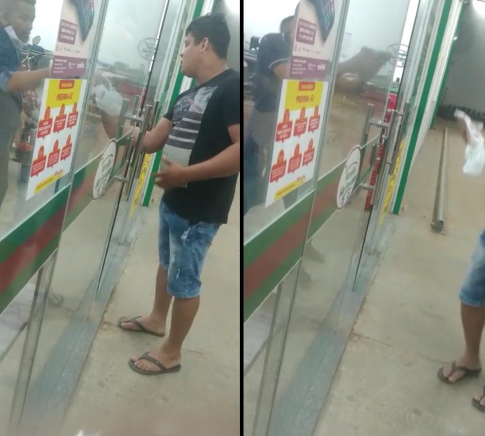 Homem tem arma apontada para ele ao questionar validade de produto