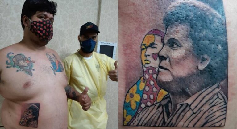 Youtuber tatua Romero Britto em choque após ter obra quebrada