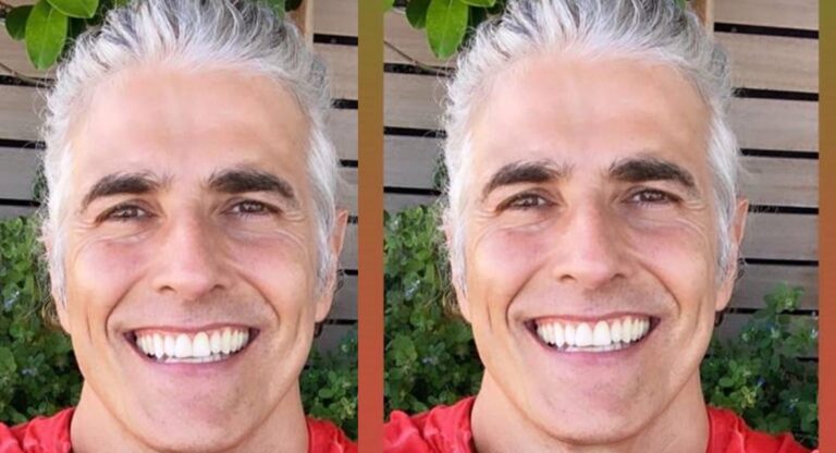 Reynaldo Gianecchini deixa cabelos brancos crescerem: ‘igual vinho’, elogia fã