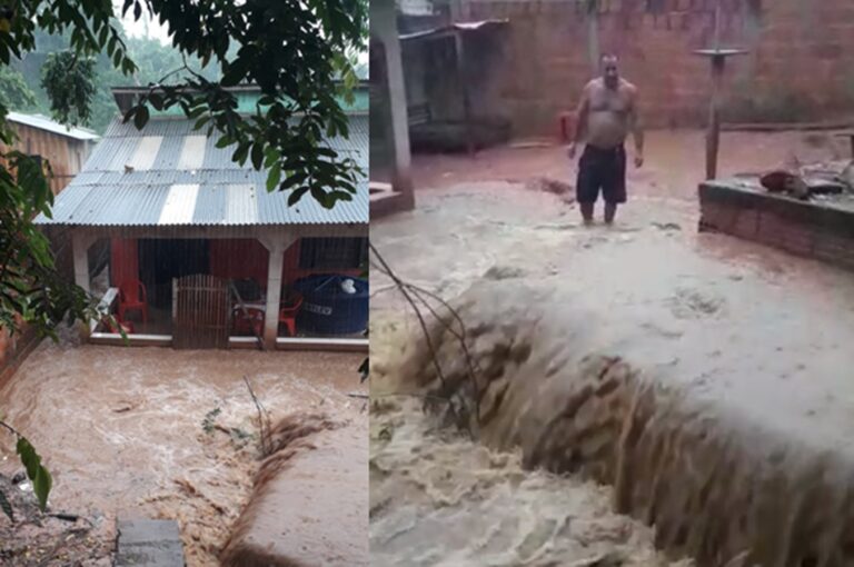 Forte chuva deixa estabelecimentos e casas alagadas em Sena Madureira; veja vídeo
