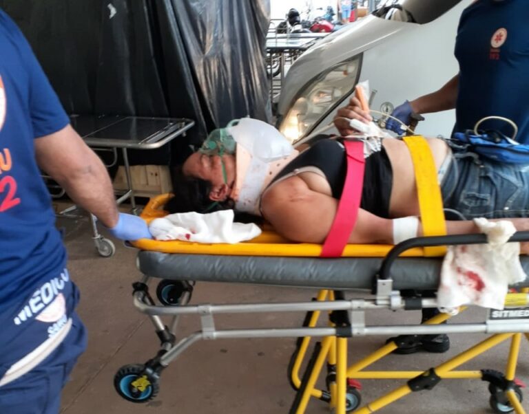 Mulher fica em estado grave após acidente em Rio Branco e motorista nega bafômetro