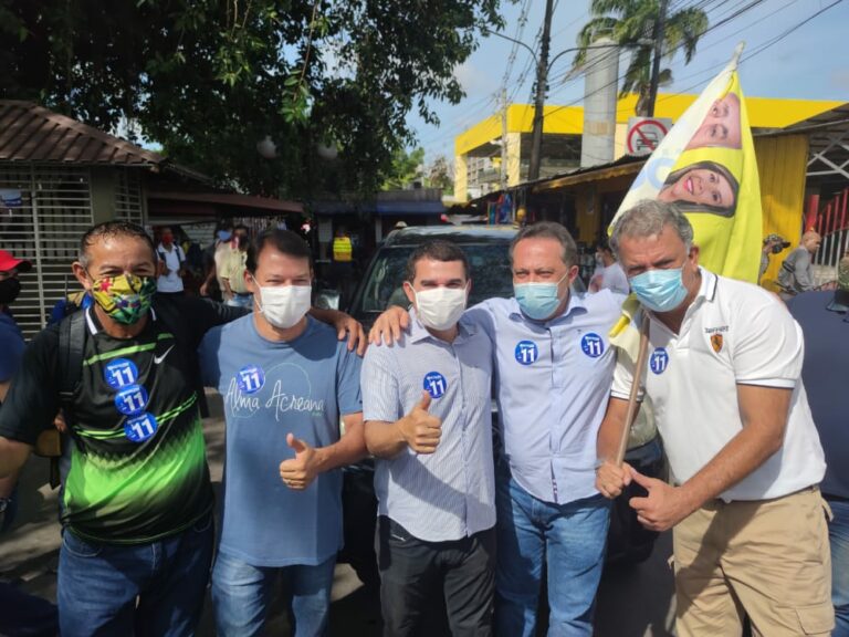 Duarte, Kinpara e Asfury selam apoio a Tião Bocalom em grande bandeiraço