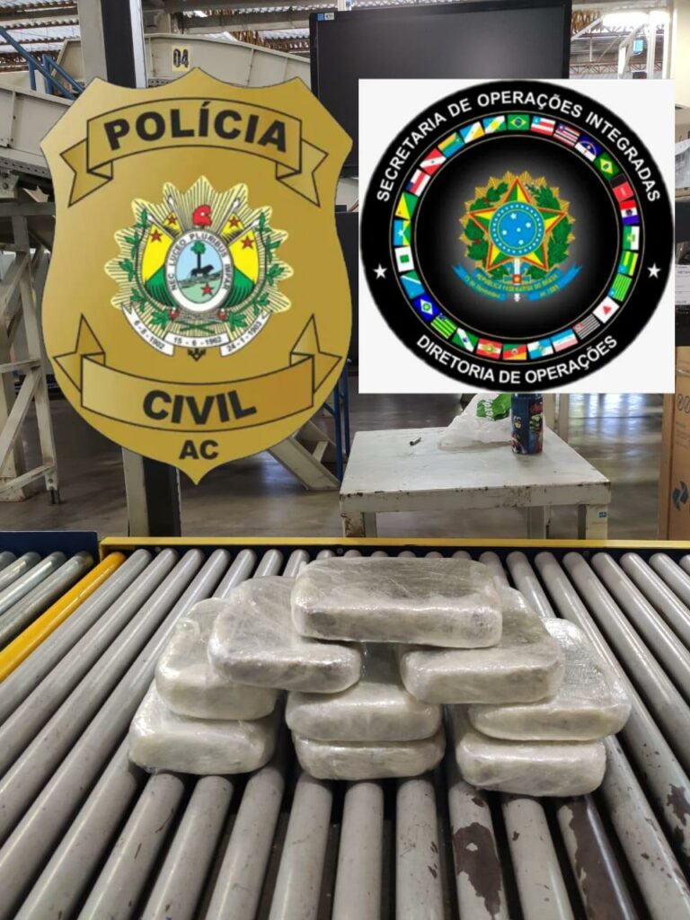 Mais de 40kg de cocaína enviadas pelos Correios são interceptados pela polícia no AC