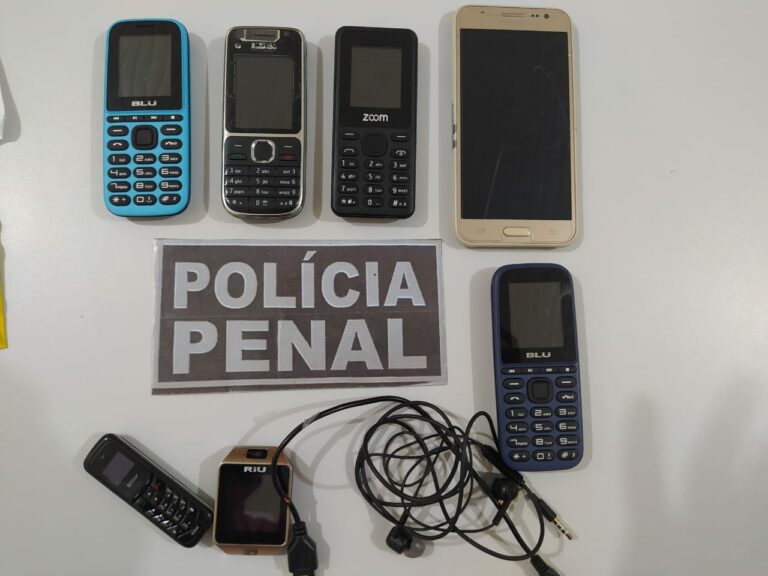 Polícia apreende celulares arremessados para dentro do presídio de Sena