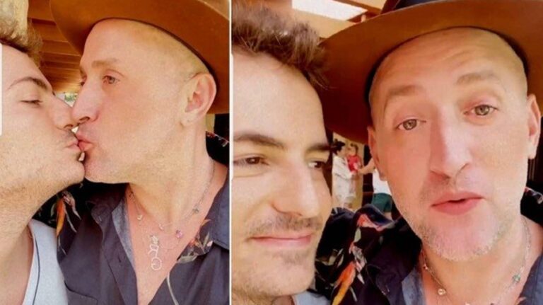 Paulo Gustavo dá beijinho no marido pelos cinco anos de casado e se declara