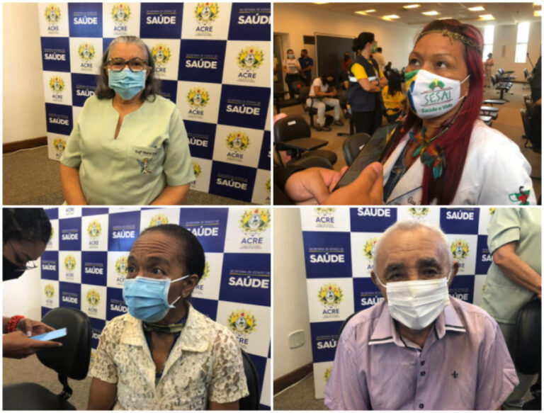 Momento histórico: conheça os primeiros 4 acreanos vacinados contra a covid-19