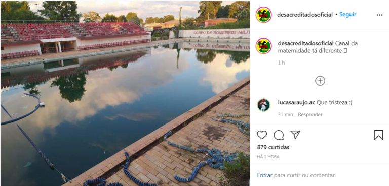 Em período crítico da dengue, única piscina olímpica do Acre vira criadouro de larvas