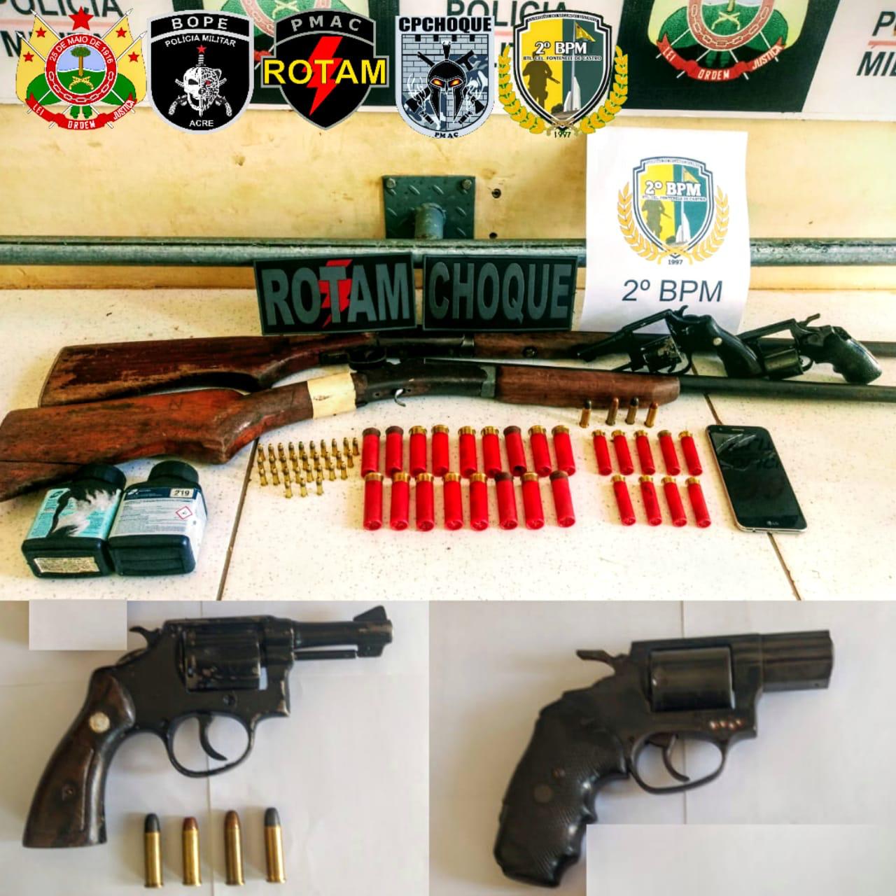 Membros do CV são presos com armas no 2º Distrito de Rio Branco
