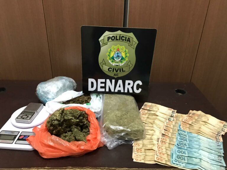 Dois são presos com droga e Polícia Civil dá prejuízo de R$ 50 mil ao tráfico