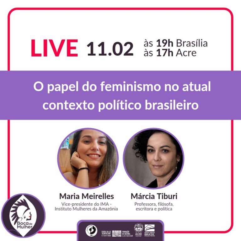 Instituto de Mulheres da Amazônia promove live com a escritora Márcia Tiburi