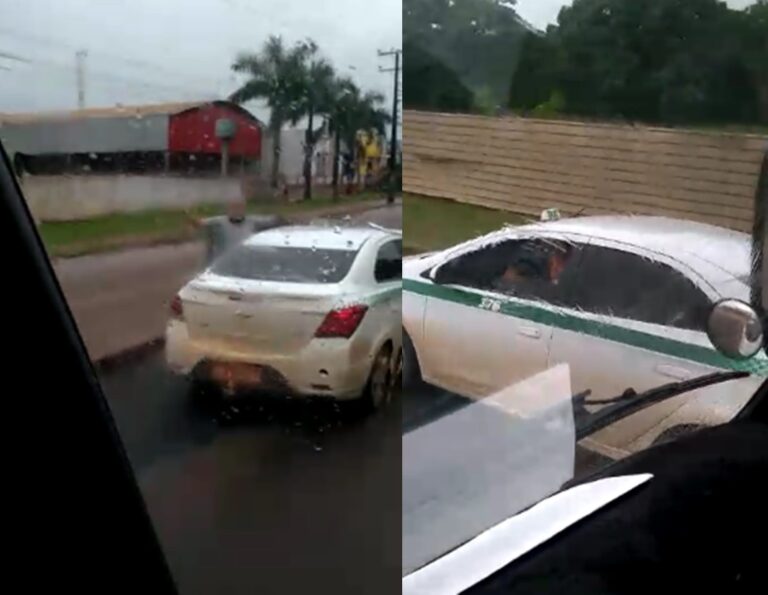 Vídeo: motorista de van é perseguido por taxistas ao fazer transporte na Capital