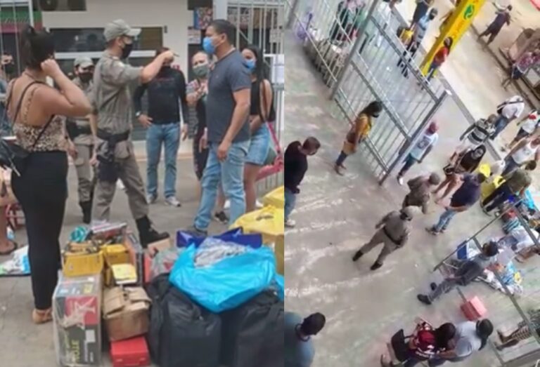 Vídeo: Fechamento de lojas no Shopping Aquiry cria confusão entre comerciante e PM