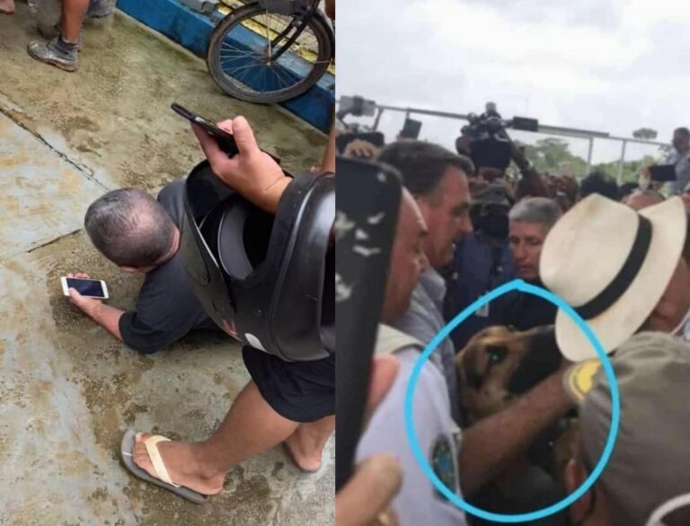 Em Sena, cachorro derruba anão em meio à multidão para tirar foto com Bolsonaro