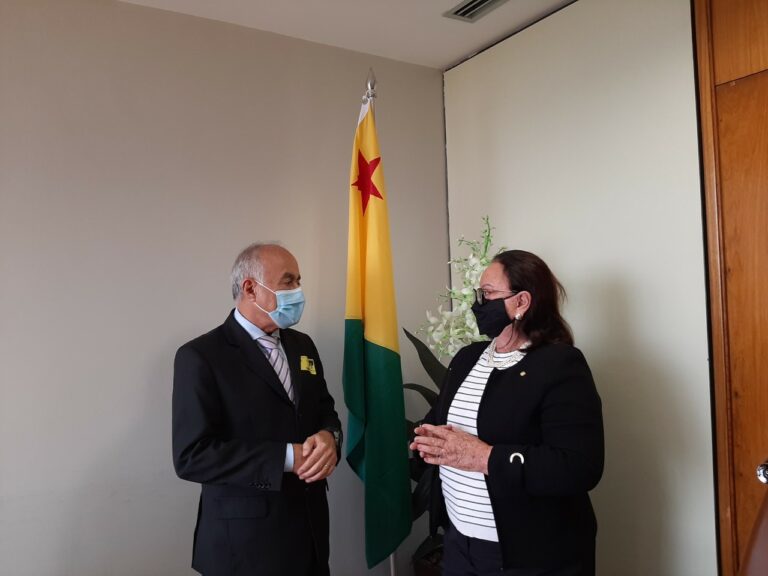 Deputada Vanda Milani recebe prefeito Tião Bocalom em Brasília