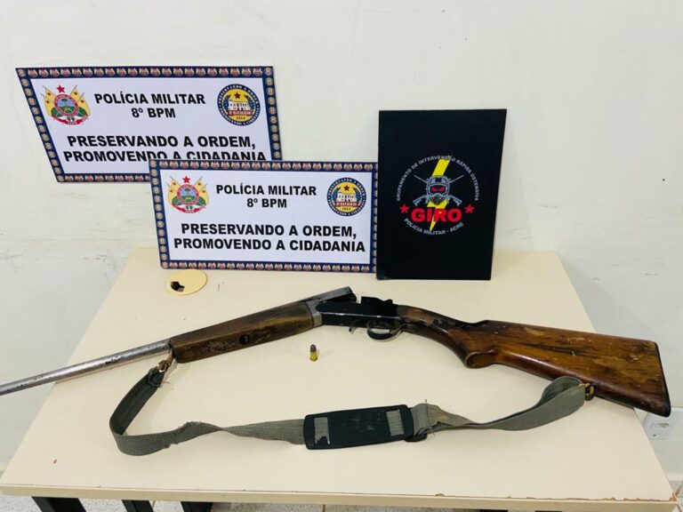 Homem é preso com espingarda assustando moradores em Sena Madureira
