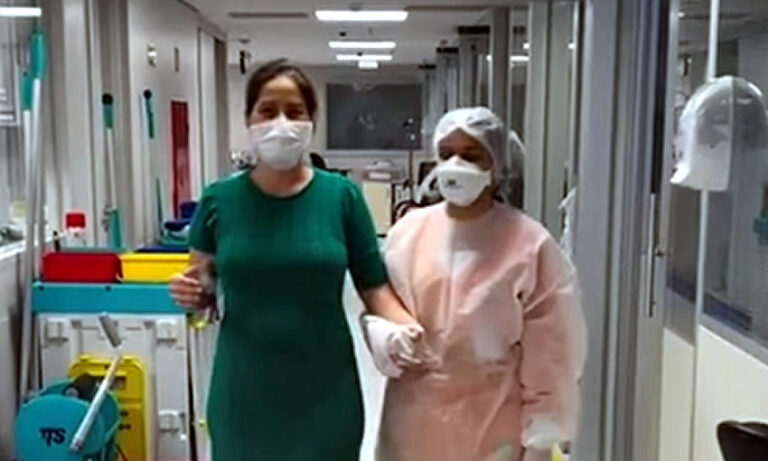 Michele Miranda, esposa de Alan Rick, recebe alta médica e vai para casa