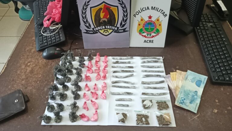 Polícia Militar prende jovem transportando drogas no bairro Tucumã