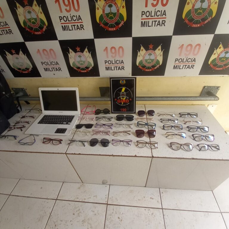 Vídeo: trio invade ótica na Avenida Ceará, ‘faz o limpa’, mas acaba preso pela PM