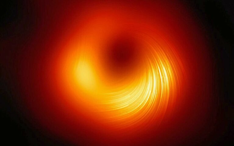 Astrônomos capturam a primeira imagem nítida de campo magnético em buraco negro
