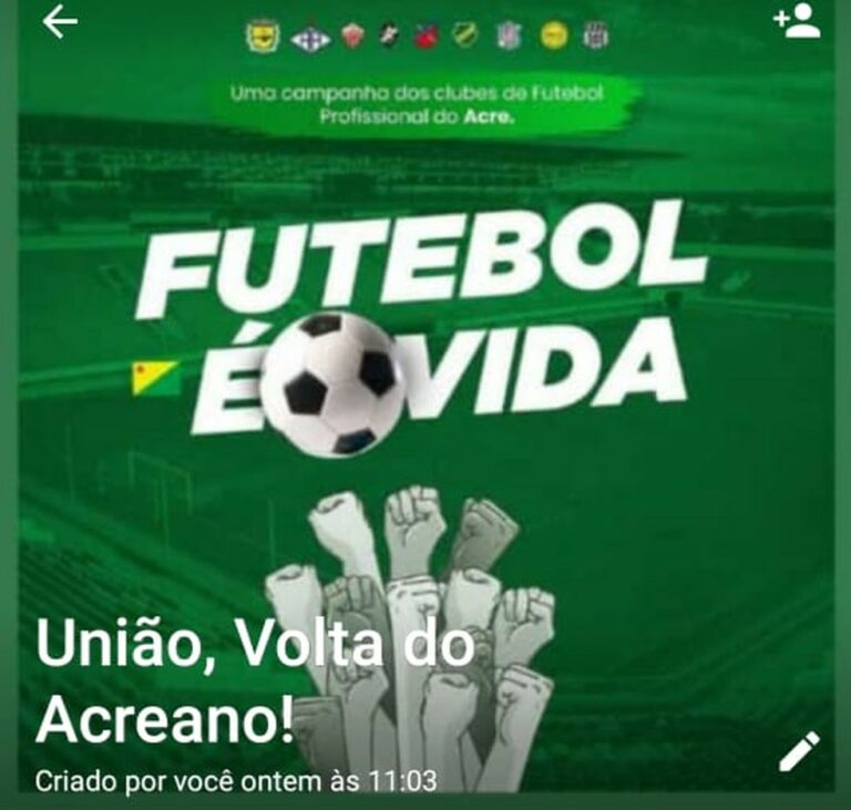 No AC, desportistas criam grupo por união para liberação do futebol: “Precisamos trabalhar”