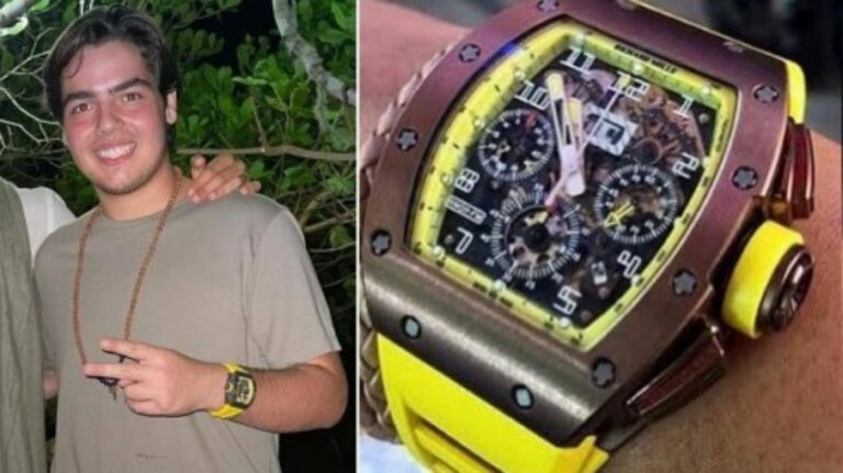 Filho de Faustão ostenta relógio de R$ 1 milhão