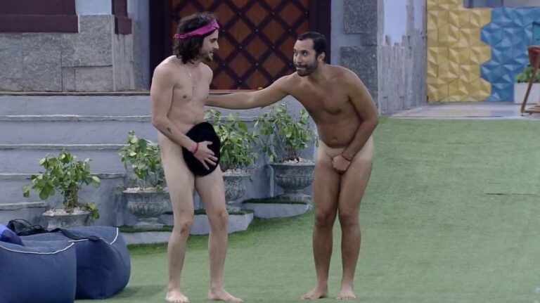 Pelados, Fiuk e Gil se beijam e pulam na piscina; assista ao vídeo