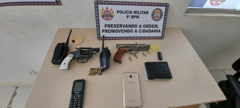 PM apreende duas armas de fogo nos bairros Ana Vieira e 2°Distrito, em Sena Madureira