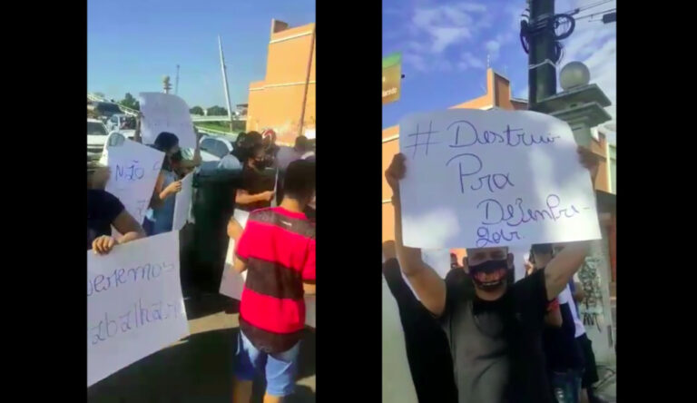 Camelôs fecham acesso à ponte no centro da Capital: “Não somos bandidos, queremos trabalhar’