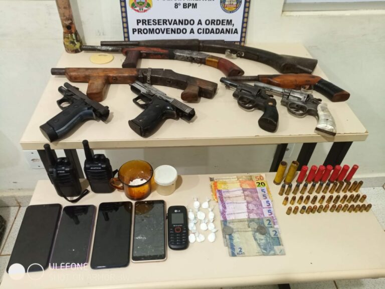 PM apreende oito armas de fogo e evita confronto entre facções em Sena