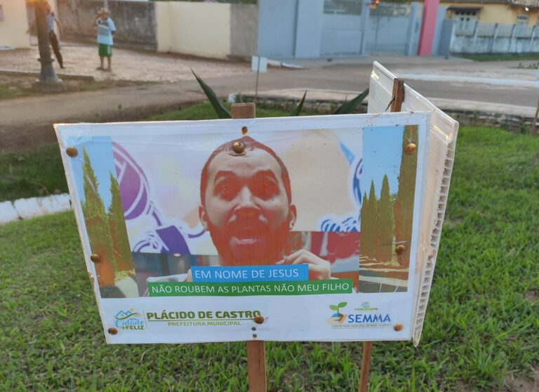 Prefeitura no AC usa foto e meme do ex-BBB Gil do Vigor para coibir furto de plantas